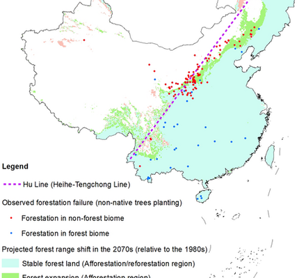 Where should China practice forestry in a warming world?