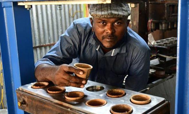 Coimbatore-based entrepreneur’s innovative machines make eco-friendly food containers